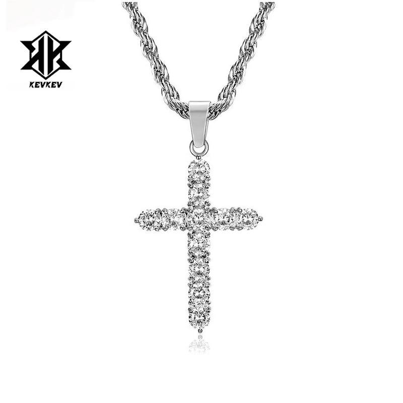kevkev官方正品镶钻十字架项链男女潮牌个性卫衣毛衣链时尚潮流