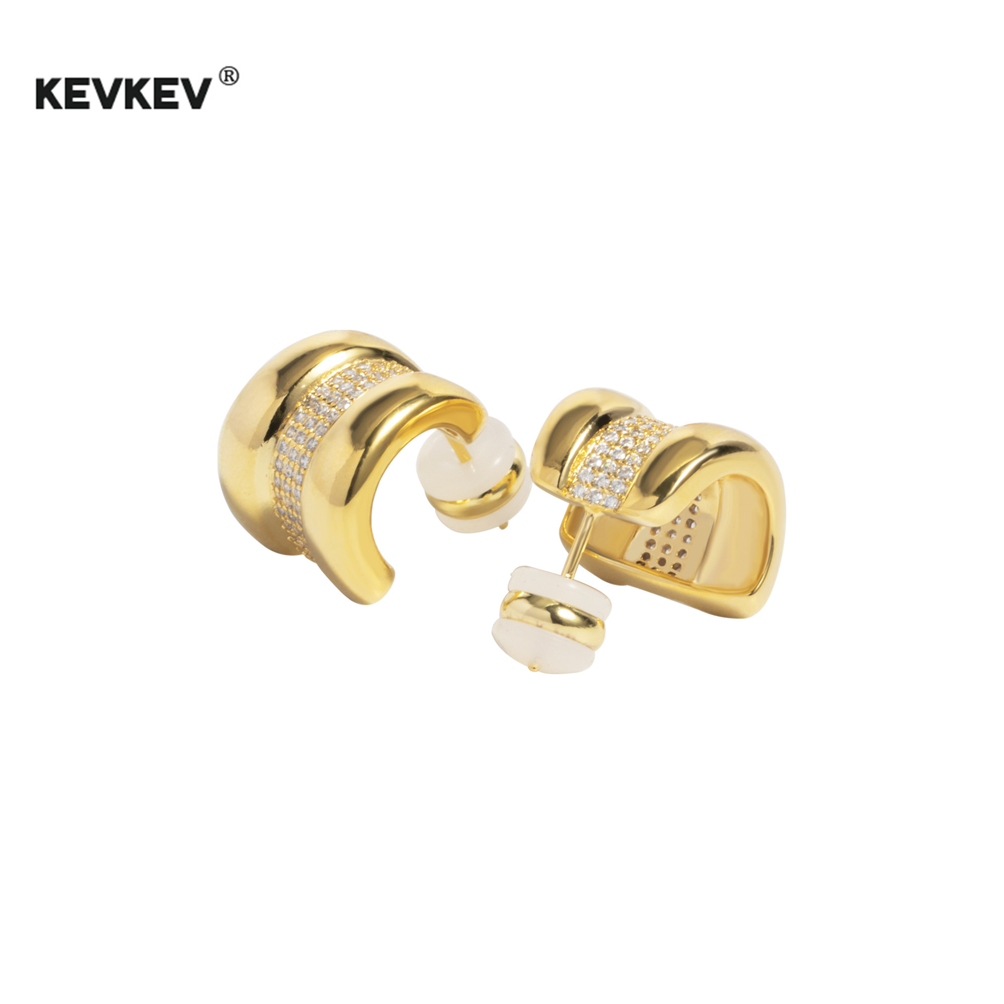 kevkev法式轻奢高级感金色耳钉