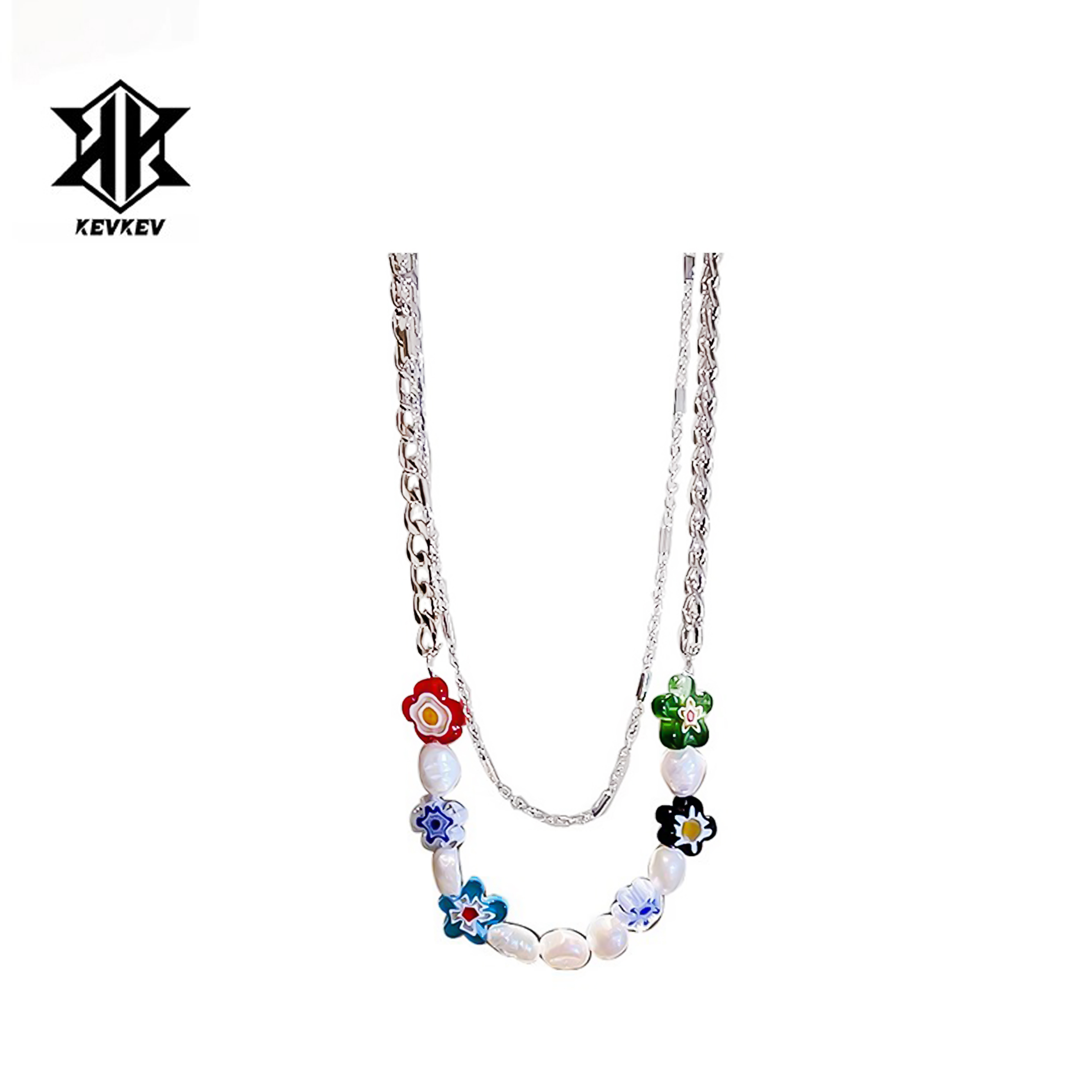 周雨彤同款珍珠项链双层叠戴琉璃