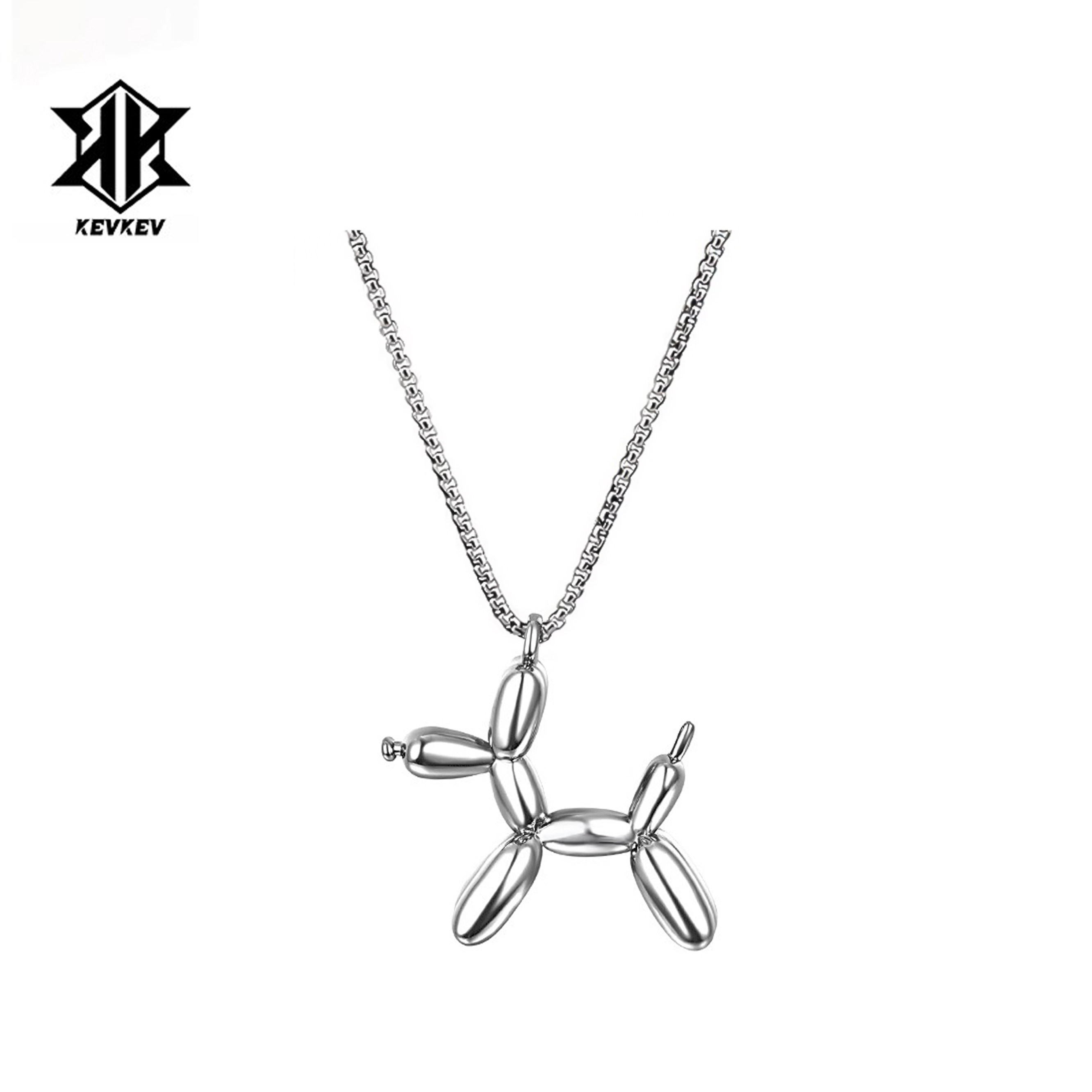 官方气球狗钛钢情侣项链