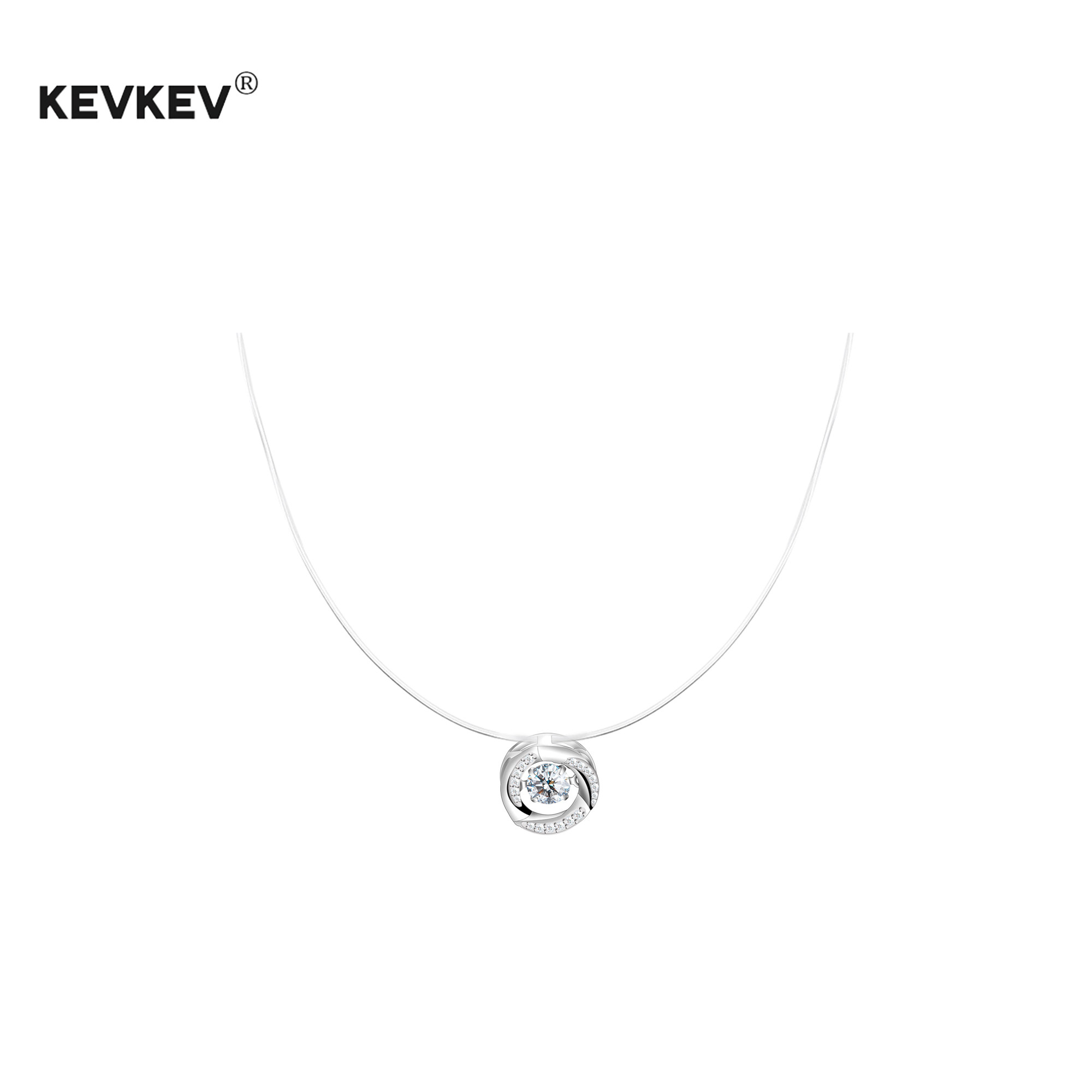 kevkev悦动之心项链女款隐形鱼线S925银饰锁骨链女