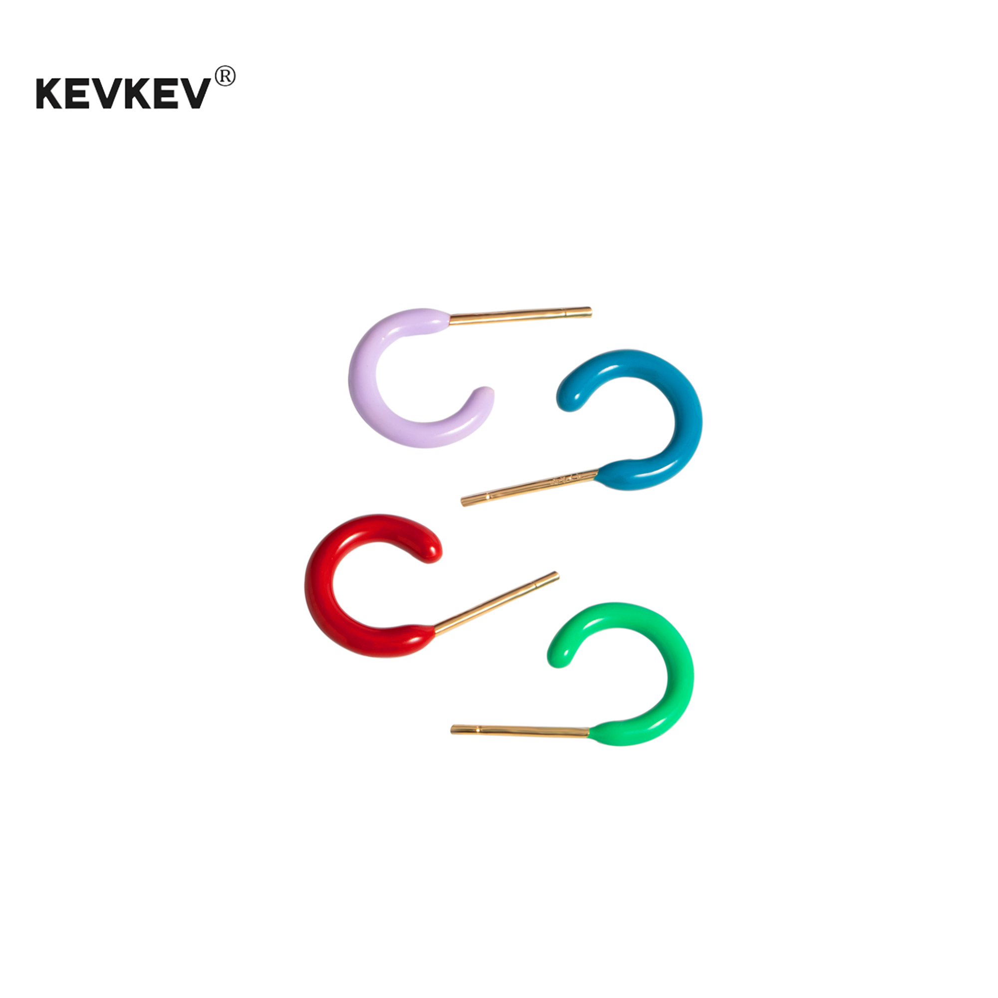 s925银白百何同款LULU多巴胺耳环