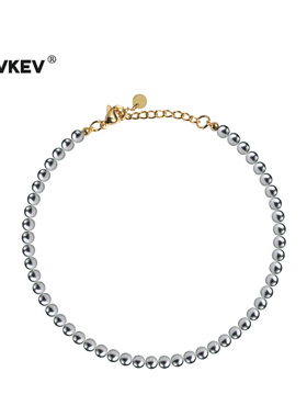 kevkev倪妮同款Tatiana大溪地施家真多麻灰珍珠项链毛衣链礼物女