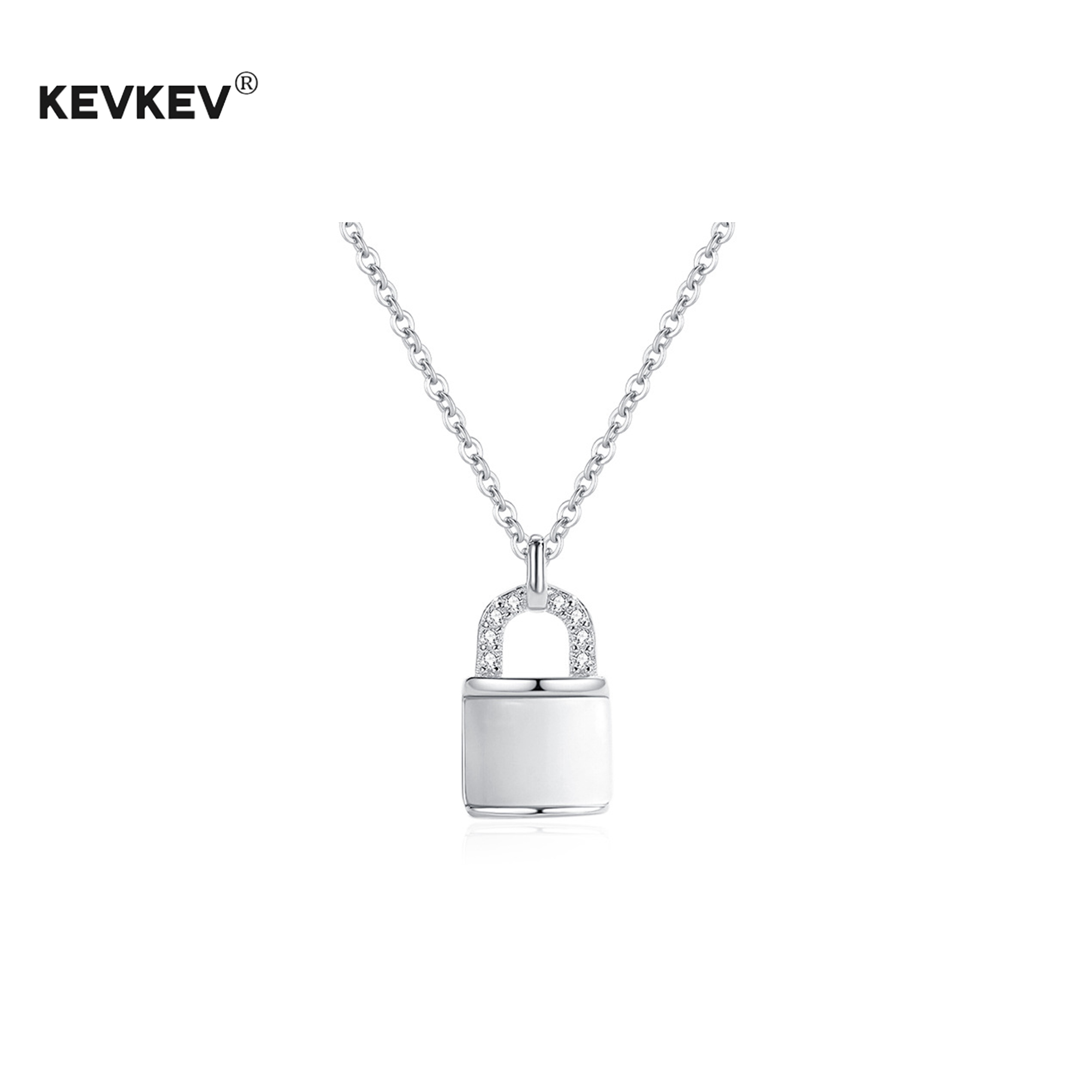 kevkevLouise Damas贝母锁头S925纯银项链吊坠锁骨链七夕礼物女