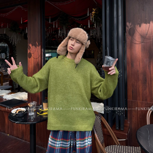 圆领毛衣 男女休闲百搭基础款 获衣局秋冬慵懒感软糯针织衫