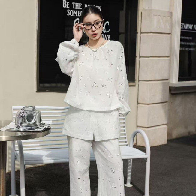 私人定制女士春装2025年新款韩版时尚纯色宽松气质百搭女士套装