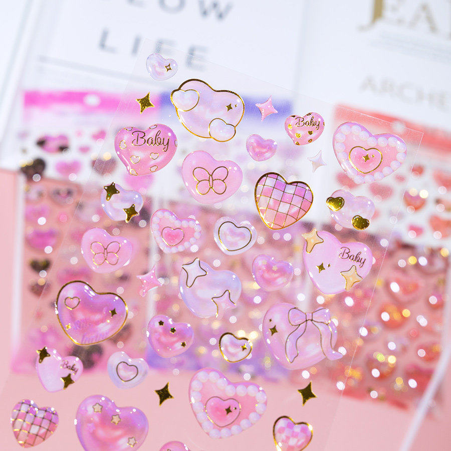 爱心水晶滴胶贴纸3d立体diy手账装饰可爱桃心透明贴画儿童奖励粘,文具电教/文化用品/商务用品,贴纸/立体贴纸,淘宝优惠券,粉丝福利购,淘宝优惠卷