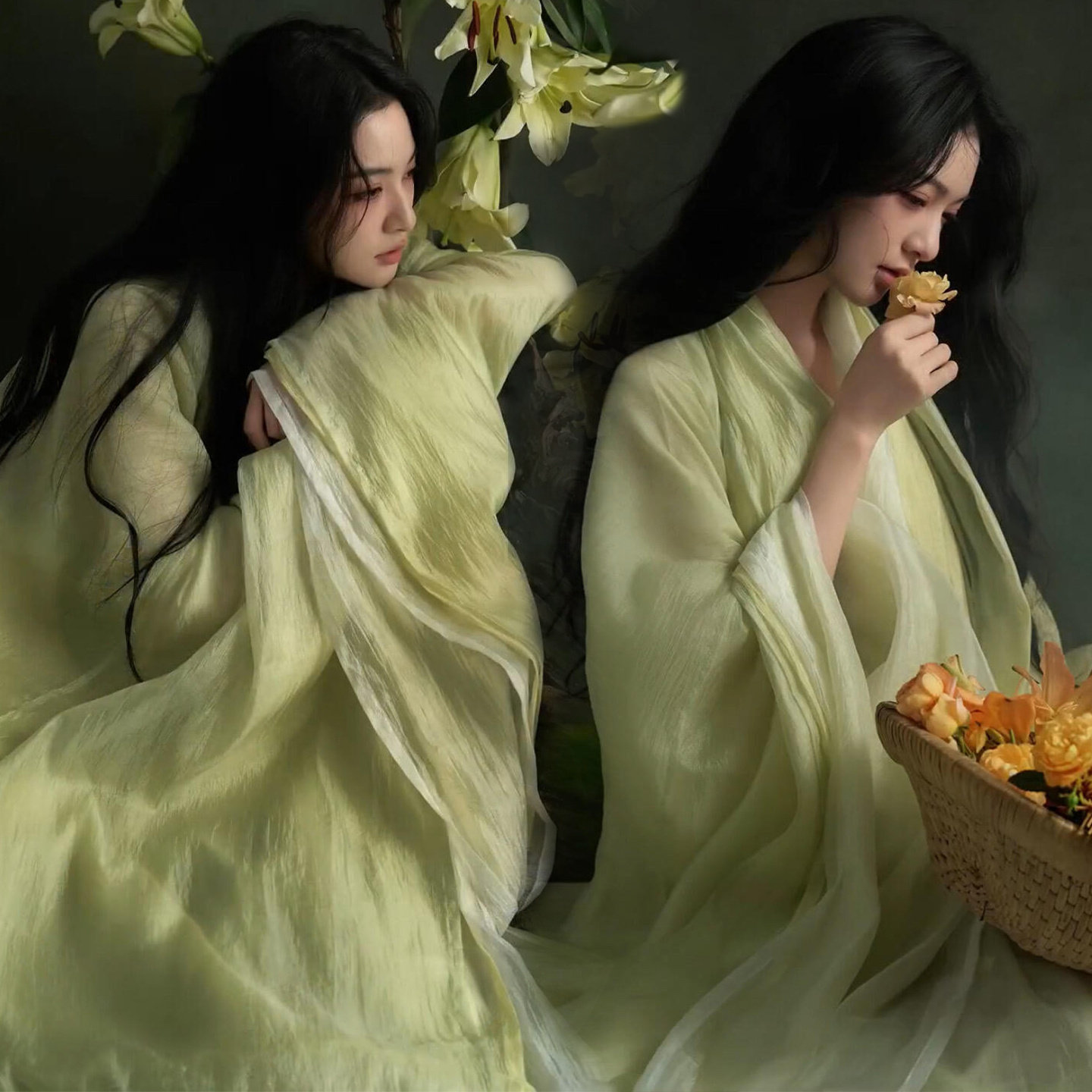 照相馆魏晋汉服写真新中式清冷感纯欲风飘逸战国袍艺术照古风摄影