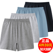 休闲平角内裤 短裤 中年四角大裤 夏季 衩宽松中老年男士 爸爸装 睡裤 头