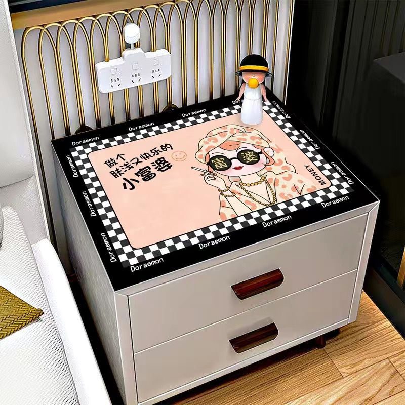 床头柜垫吸水卡通皮革pvc防烫防尘盖布免洗可裁剪耐脏盖布洗衣机