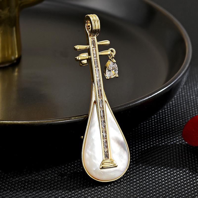 新中式国风琵琶胸针闺蜜生日礼物