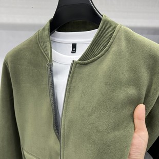 摇粒绒小立领外套男秋季抓绒衣双面绒加厚冲锋衣内胆保暖夹克开衫