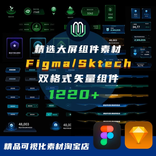 可视化大屏标题边框figma可编辑