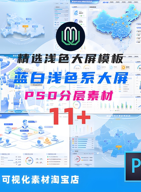 浅色数据可视化大屏数据监控