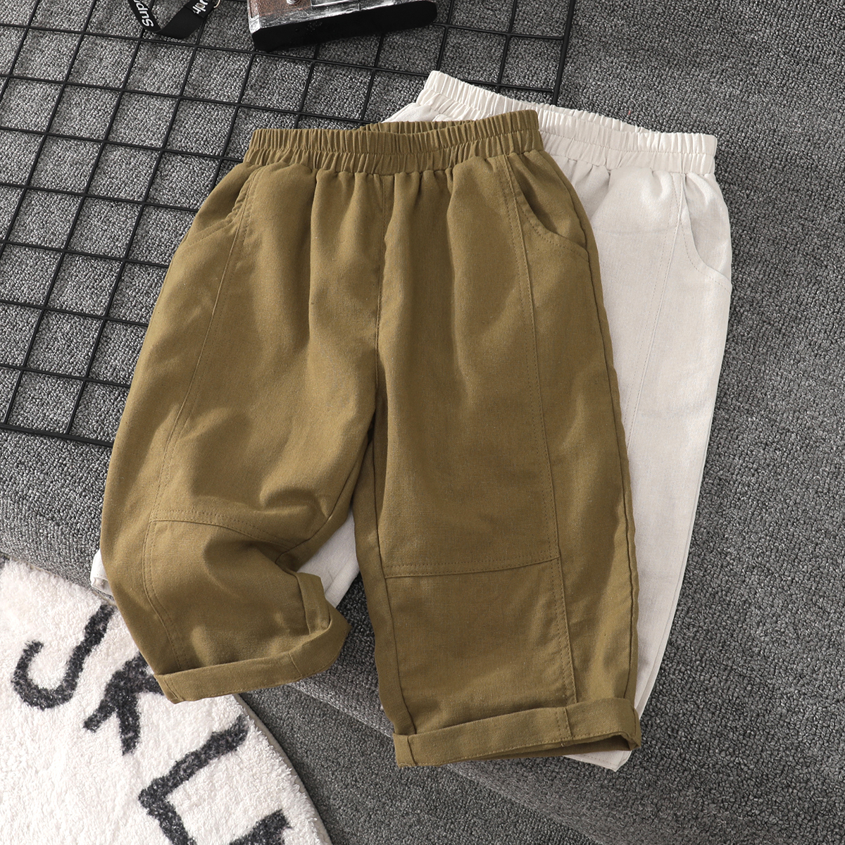 男童九分裤棉麻夏季新款儿童裤子
