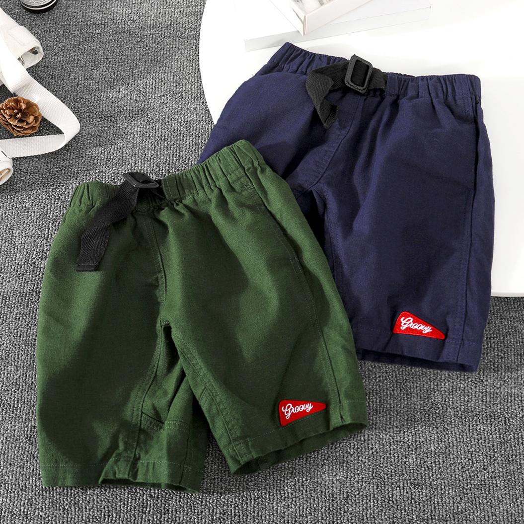 【日系细节控】男童纯棉弹力中裤五分裤儿童夏季外穿休闲绣花短裤