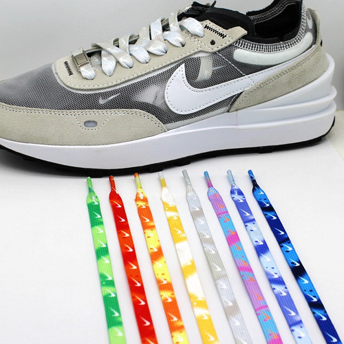 适配彩色男女球鞋空军一号AF1AJ1耐克nike渐变扎染蓝粉色扁鞋带绳