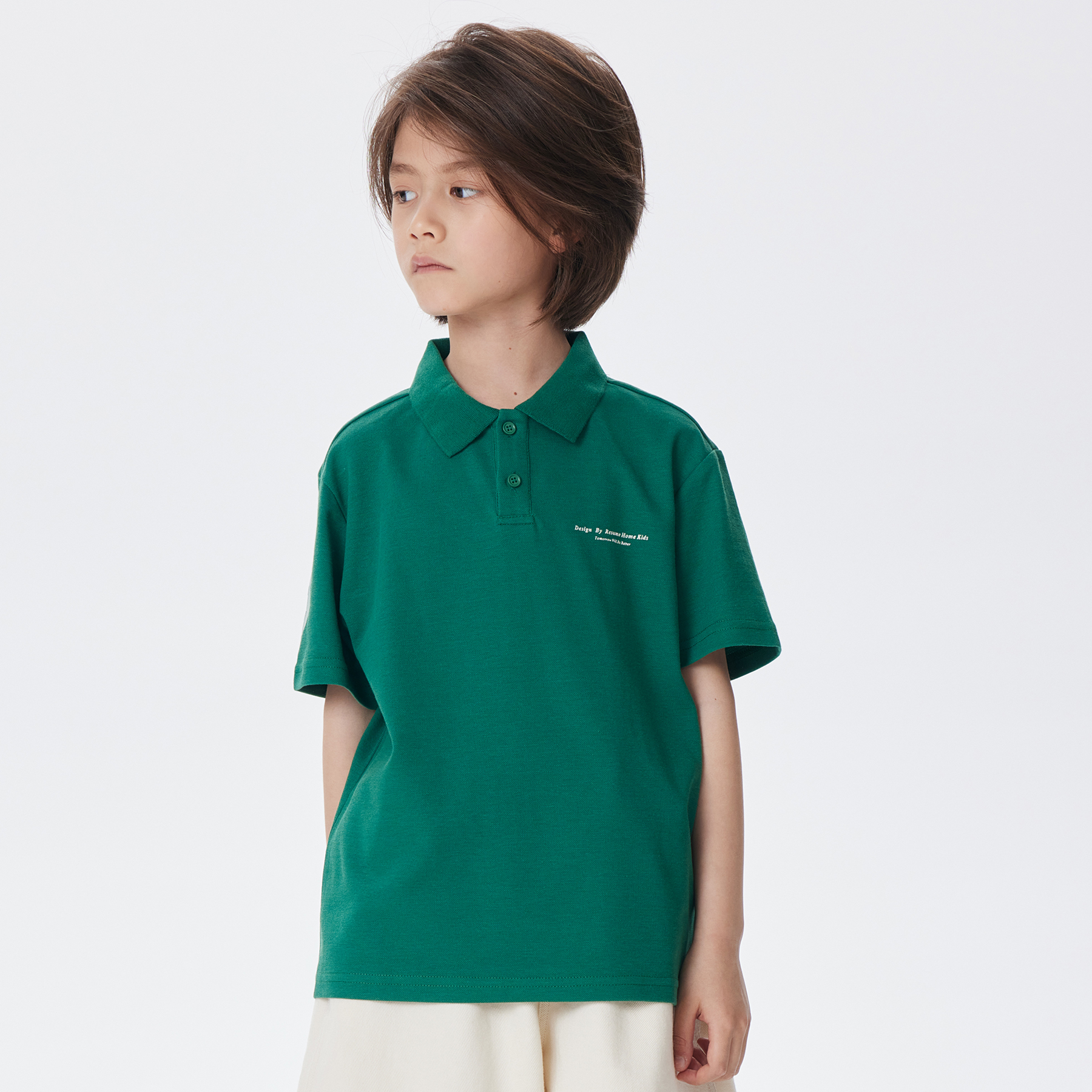 简历儿童POLO衫透气微弹翻领百搭