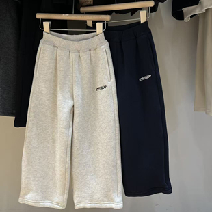 RESUMEHOME简历童装男童冬季加绒加厚卫裤儿童保暖运动裤子可收口