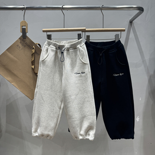 RESUMEHOME简历家2024冬季加绒运动裤休闲裤儿童宽松裤脚收缩卫裤