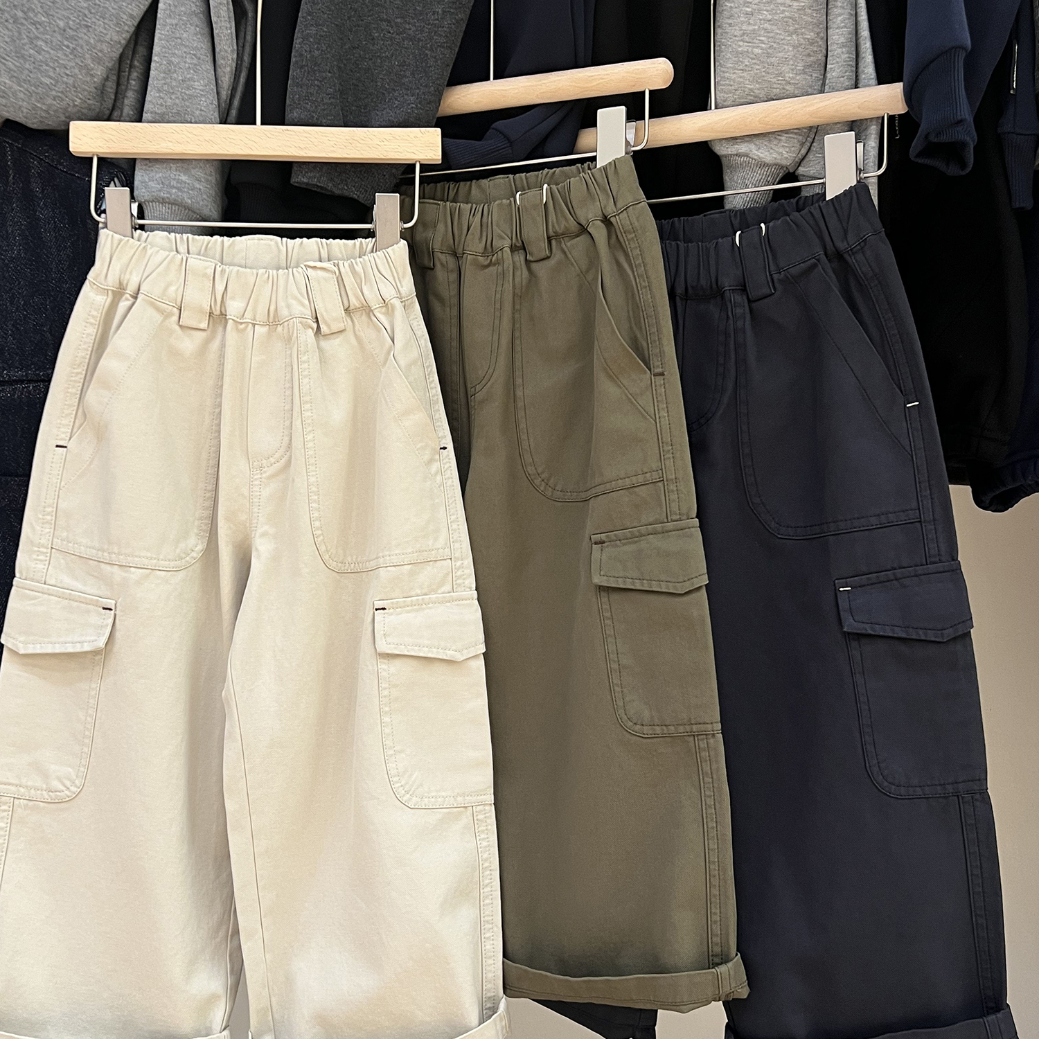 简历童装男童纯棉大口袋工装裤