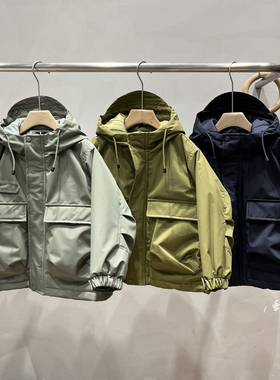 RESUMEHOME简历24冬季中大童大口袋连帽工装棉服儿童拉链棉衣外套