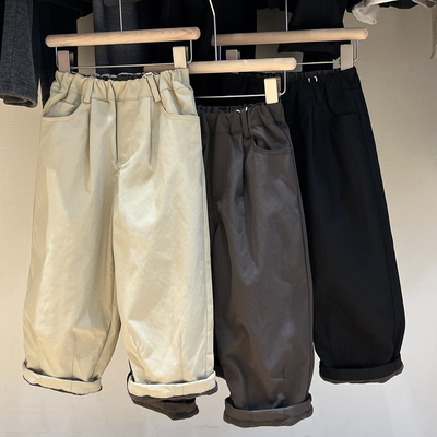 简历童装男童冬季加绒加厚长裤