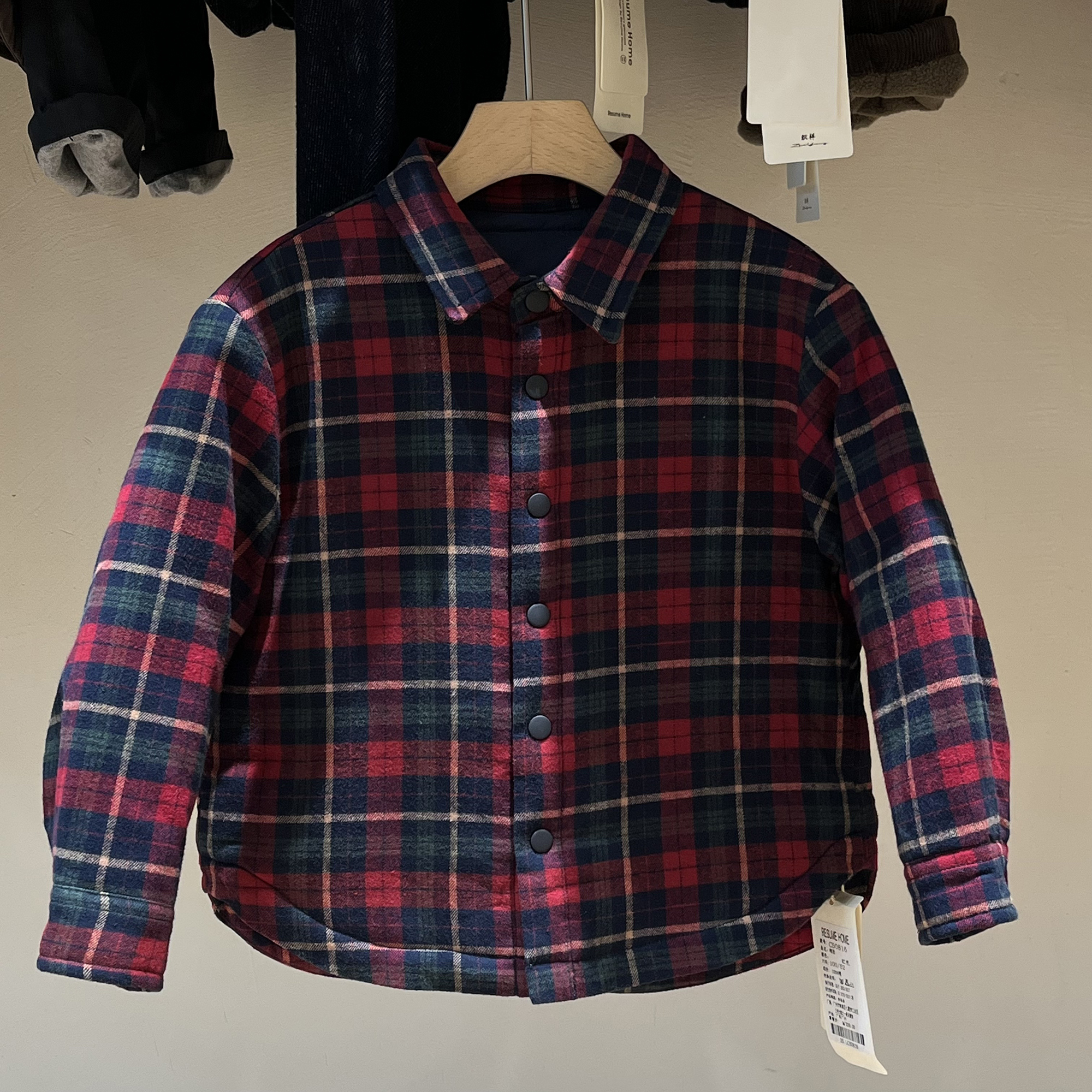 宝宝秋冬纯棉加厚棉衣衬衫外套