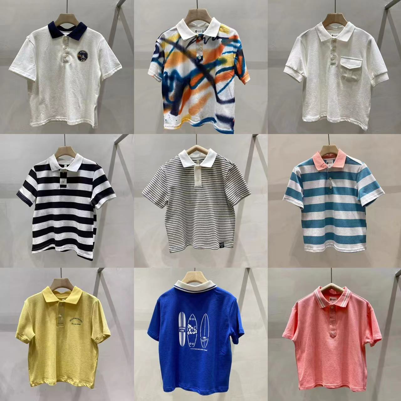 POLO衫短袖纯棉翻领宝宝白色t恤