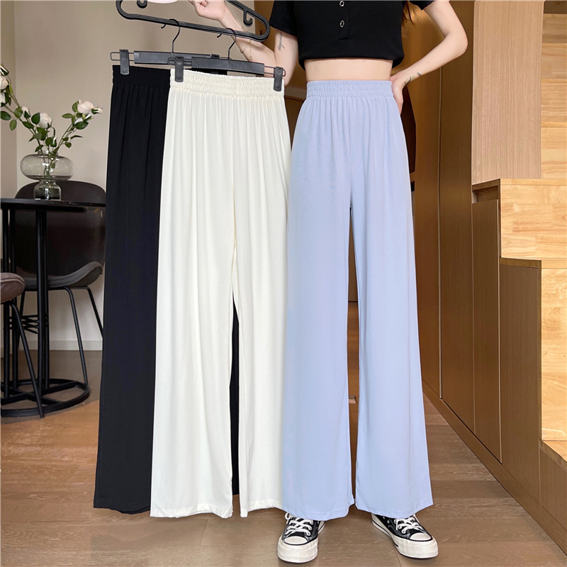 Real price floor dragging pants spring, summer and autumn loose and thin straight tube high waist drop feeling wide leg pants female