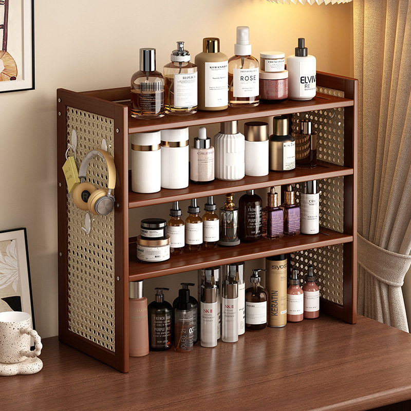 中古风洞洞板工位收纳架