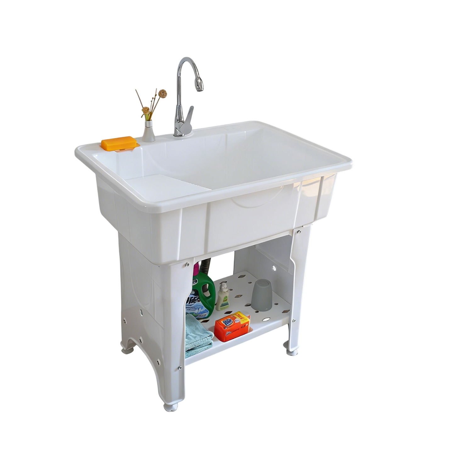 塑料洗衣池阳台洗衣盆带搓板落地式洗菜盆台盆一体家用厨房水槽