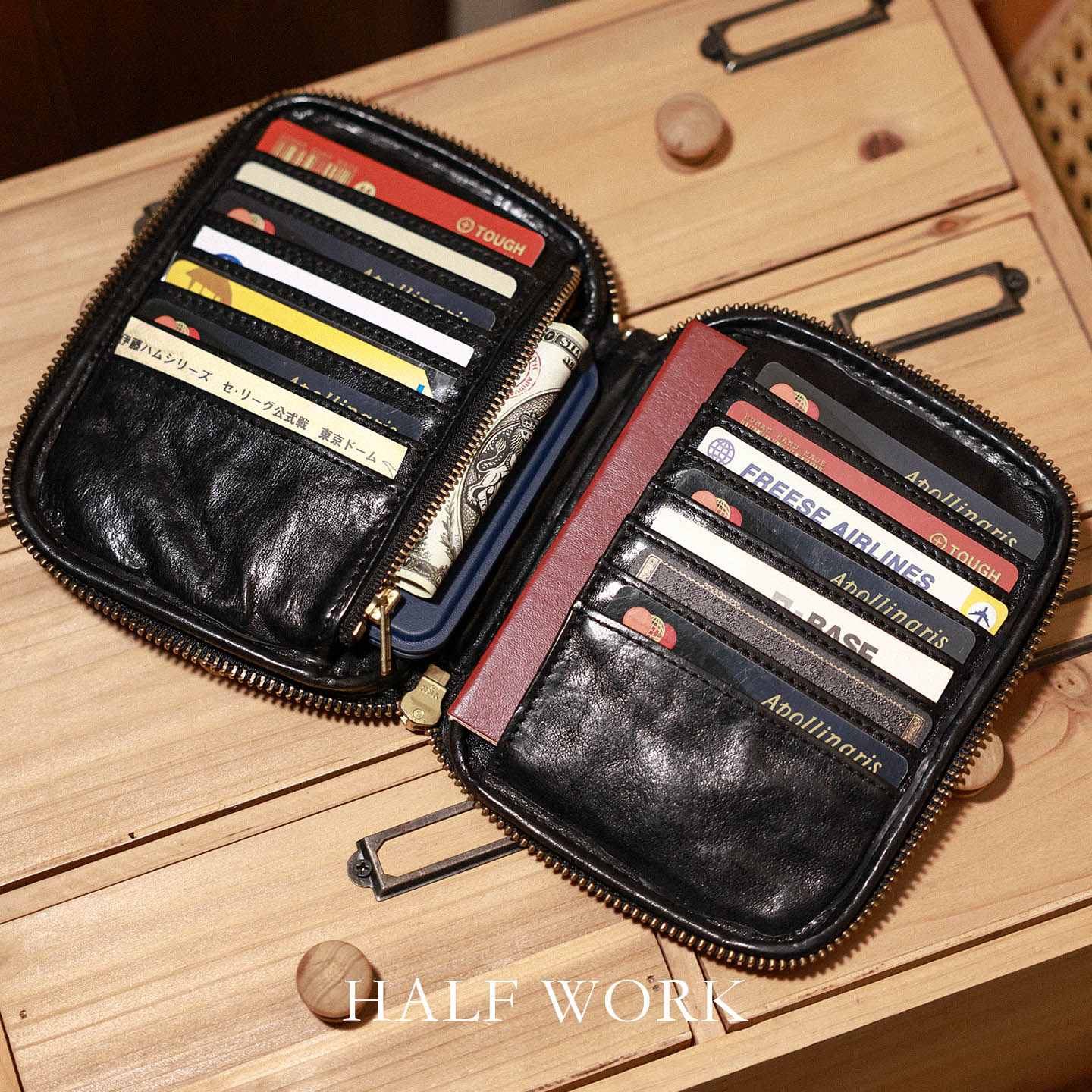 HALFWORK头层马皮手工卡包