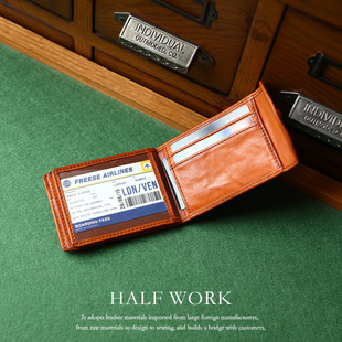 真皮多卡位10张大容量驾驶证收纳包女 复古马皮卡包男士 HALF WORK