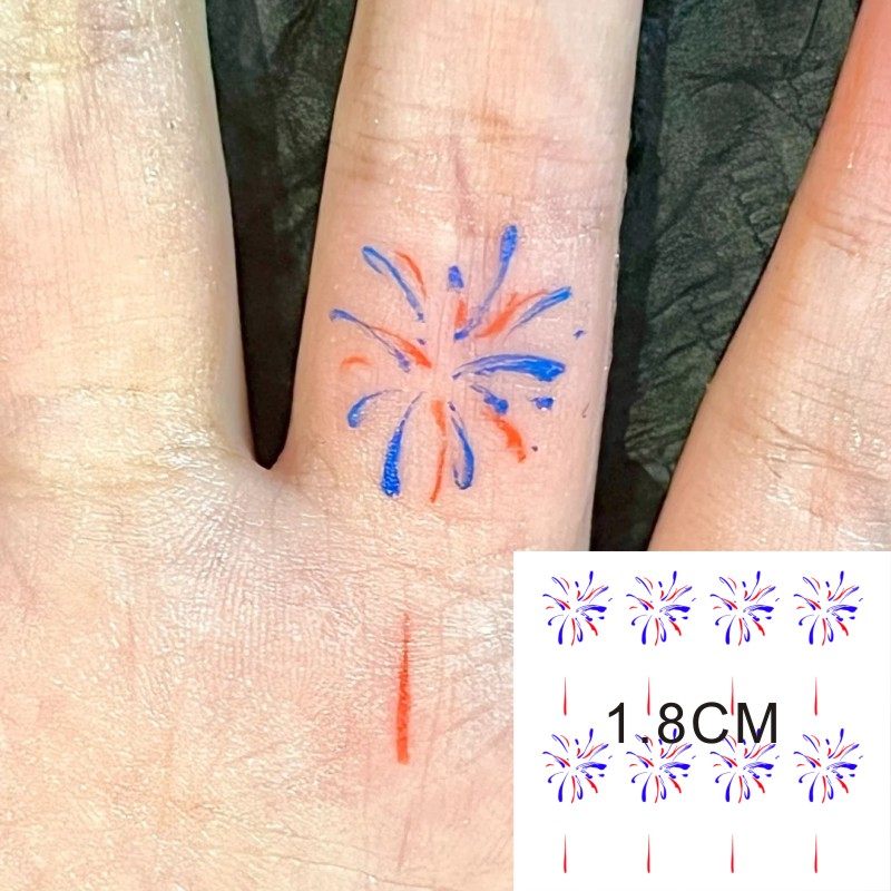 韩系手绘ins泫雅风彩色卡通可爱手指烟花纹身贴防水男女情侣脚踝,家居饰品,其他贴饰,淘宝优惠券,粉丝福利购,淘宝优惠卷