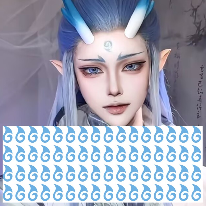 哪吒同款纹身贴敖丙眉心贴额头