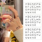 情侣小猫26英文字母纹身贴男ins风草本果汁手指防水女持久贴纸潮