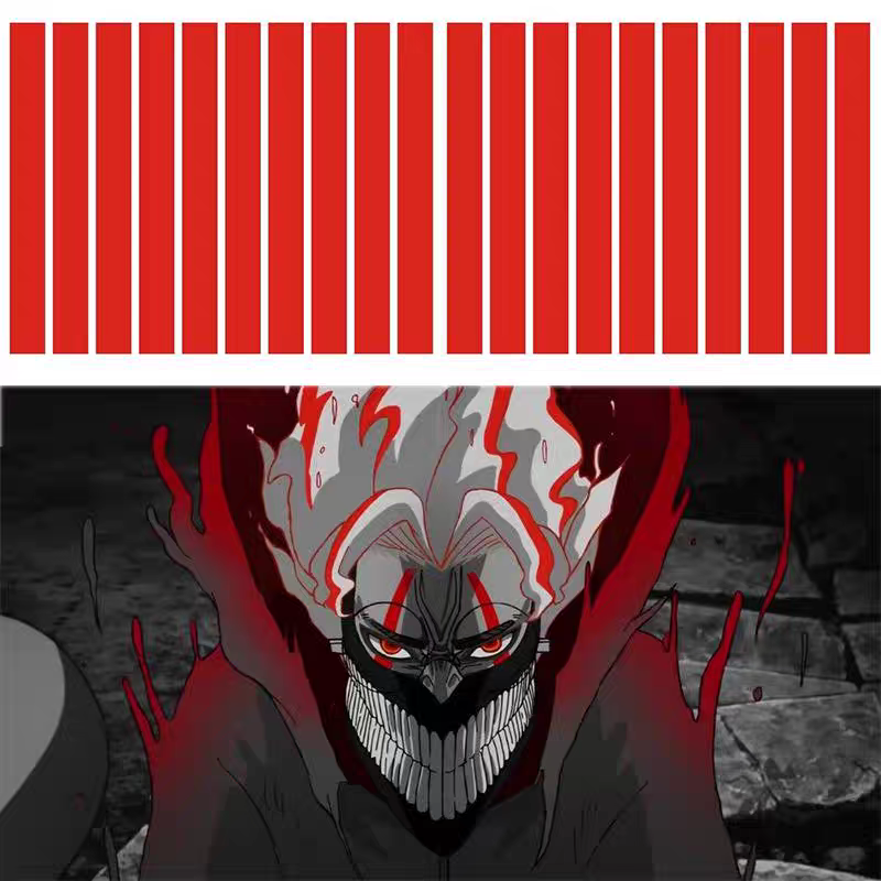 cosplay纹身贴 胆大党高仓健变身脸部红色线条纹身贴防水动漫COS