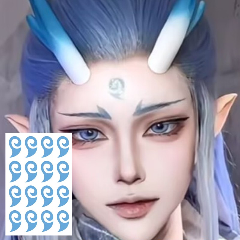 哪吒同款纹身贴敖丙眉心贴额头