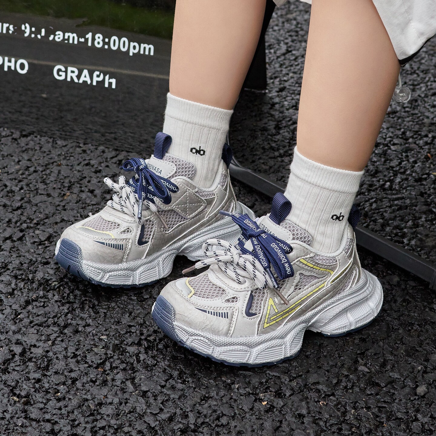 男女童老爹鞋2026春夏新款男女孩透气网面运动鞋学生休闲跑步鞋子