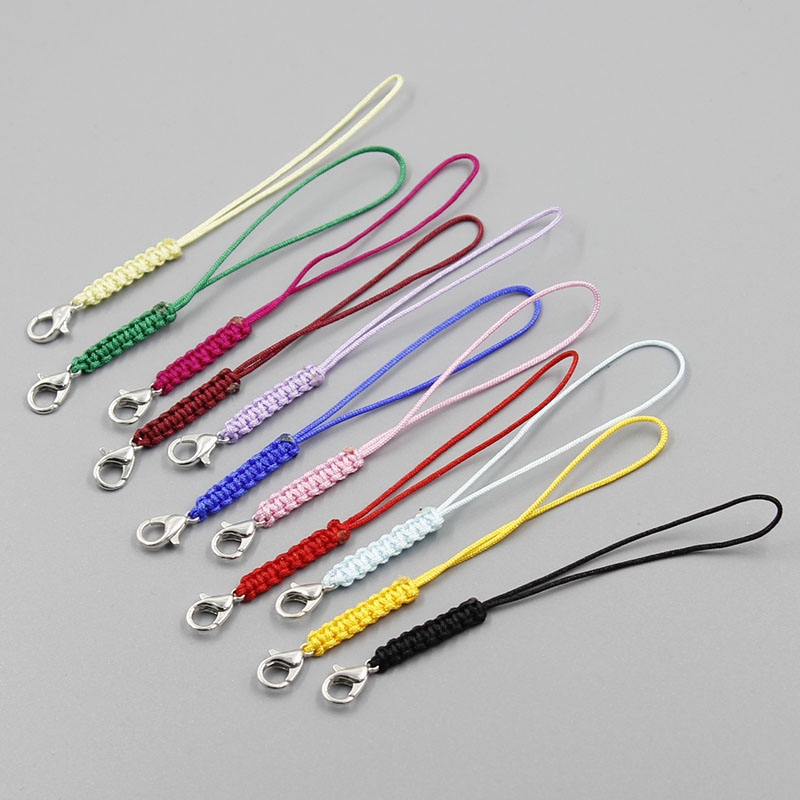 玉线编织手机挂件绳短款龙虾扣挂件绳多巴胺彩色简约百搭挂饰绳