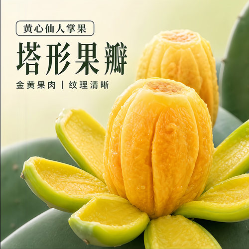 【顺丰】云南高山稀有水果黄心仙人掌果清甜多汁仙桃果宝黄心塔果