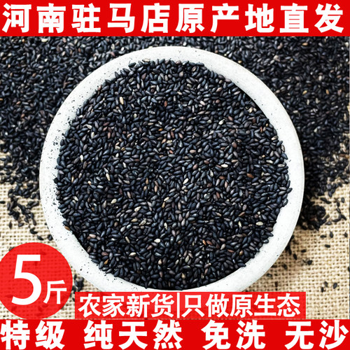 5斤正宗驻马店黑芝麻农家干净饱满无染色熟黑芝麻2025年新的熟的