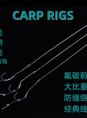 欧鲤钓湖库钓大鱼远投矶竿滑漂手杆氟碳前导线防缠绕钩组钓组仕挂