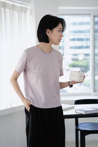 夏季基础软糯厚实百搭圆领