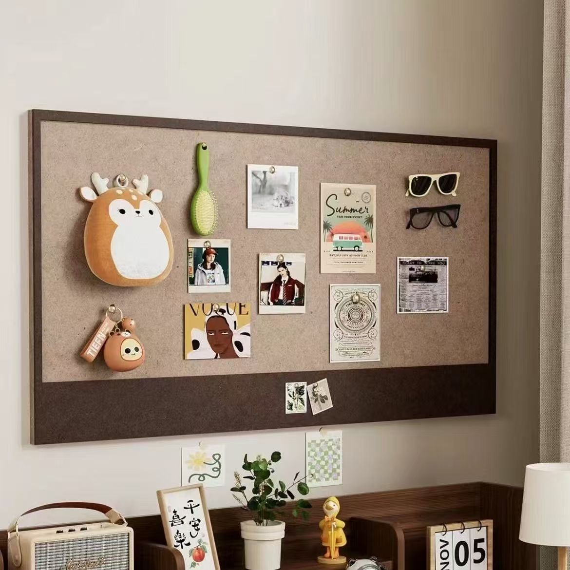 毛毡板照片背景墙贴挂墙相片框展示板羊毛毡墙贴软木板免打孔墙贴