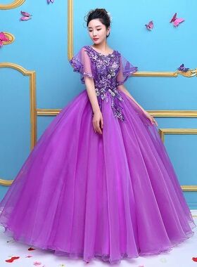 演出服女2022新款秋季宴会艺考表演舞台礼服裙独唱大合唱表演礼服