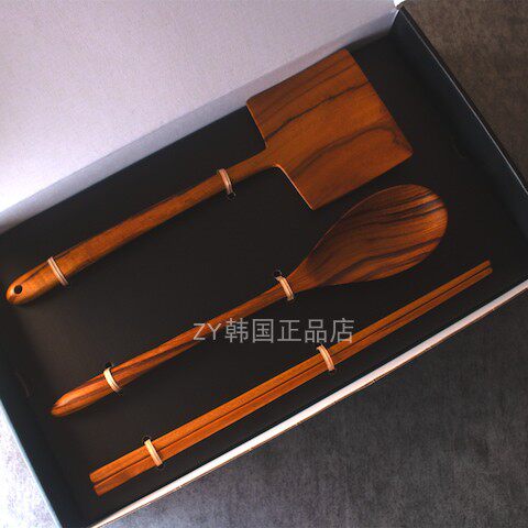 韩国代购进口手工制作天然原木烹饪工具套装料理勺锅铲长柄勺子