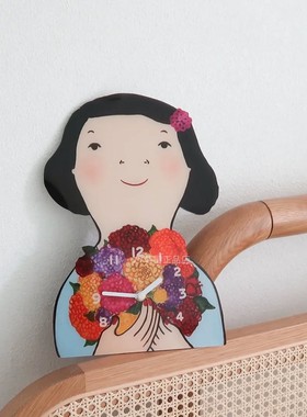 韩国代购进口ins风可爱桌面静音时钟家居摆件台式座钟挂钟表