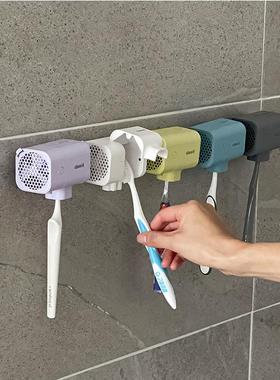 韩国代购进口牙刷消毒器uv杀菌便携免打孔牙刷头保护套收纳盒烘干